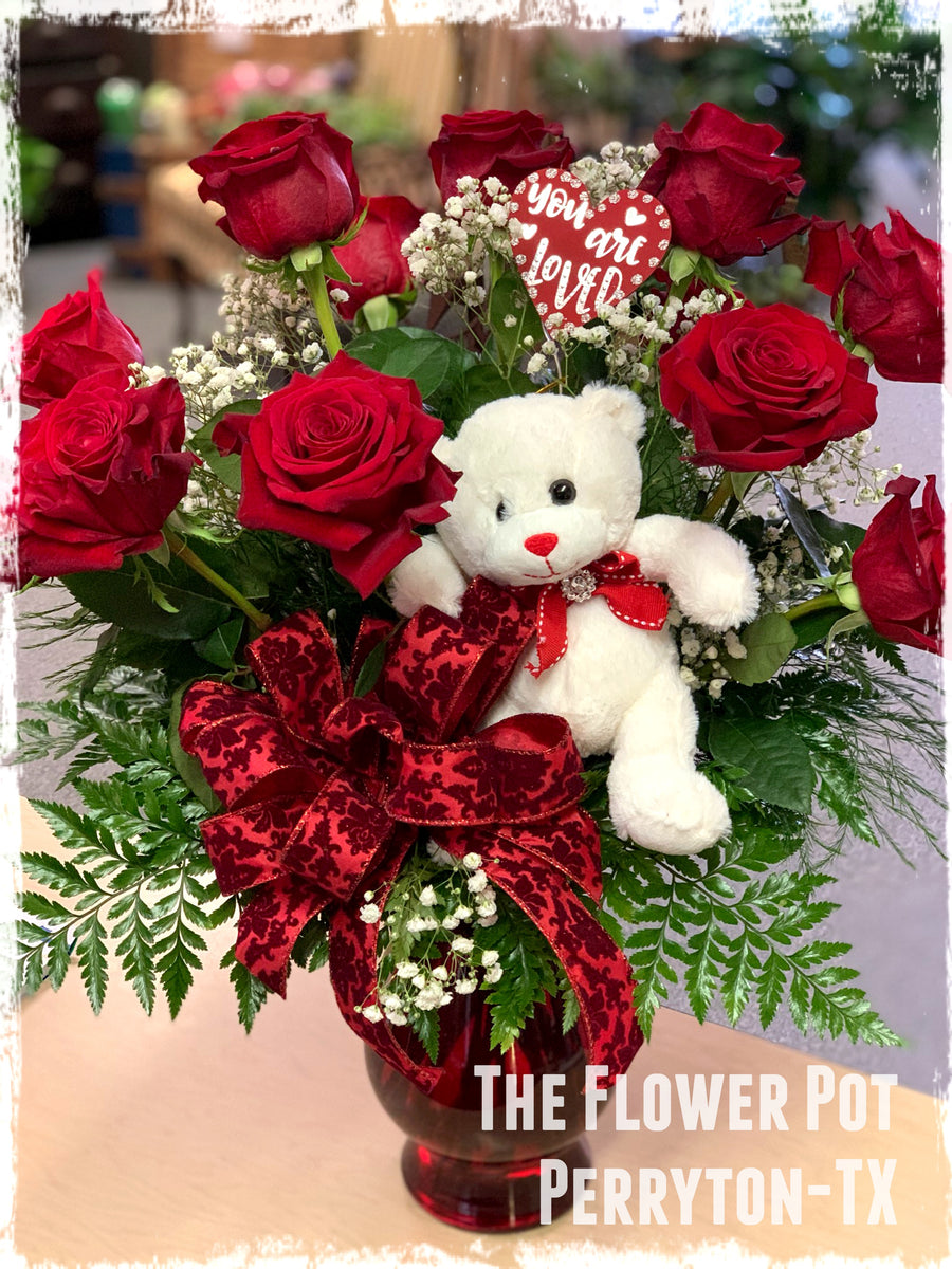1 Dz of roses. A Dozen of red roses. Large bouquet – The Flower Pot
